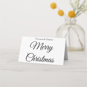 Frohe Weihnachten Namenstext personalisiertes Fami Platzkarte
