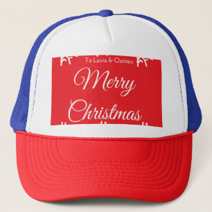 Frohe Weihnachten Namenstext personalisiertes Fami Truckerkappe