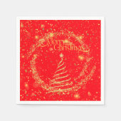 Frohe Weihnachten Napkins, Gold Glitzer Staub Serviette (Vorderseite)