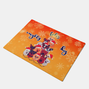 Frohe Weihnachten Naughty Dog Design Fußmatte