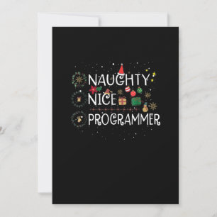Frohe Weihnachten Naughty Nice Programmer Dankeskarte