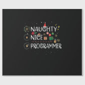 Frohe Weihnachten | Naughty Nice Programmer Geschenkpapier (Flach)