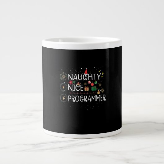 Frohe Weihnachten | Naughty Nice Programmer Jumbo-Tasse (Vorderseite)