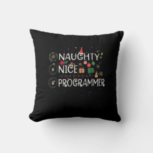 Frohe Weihnachten   Naughty Nice Programmer Kissen