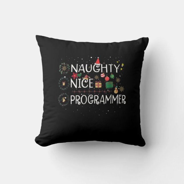 Frohe Weihnachten | Naughty Nice Programmer Kissen (Vorderseite)