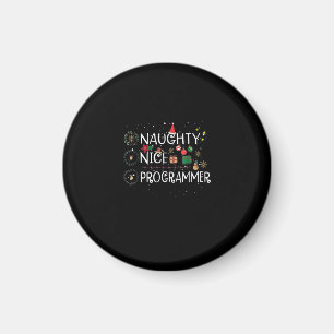 Frohe Weihnachten   Naughty Nice Programmer Magnet
