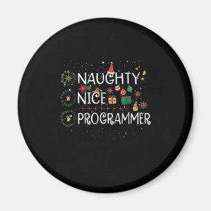 Frohe Weihnachten Naughty Nice Programmer Magnet