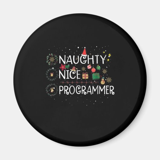 Frohe Weihnachten | Naughty Nice Programmer Magnet (Vorne)