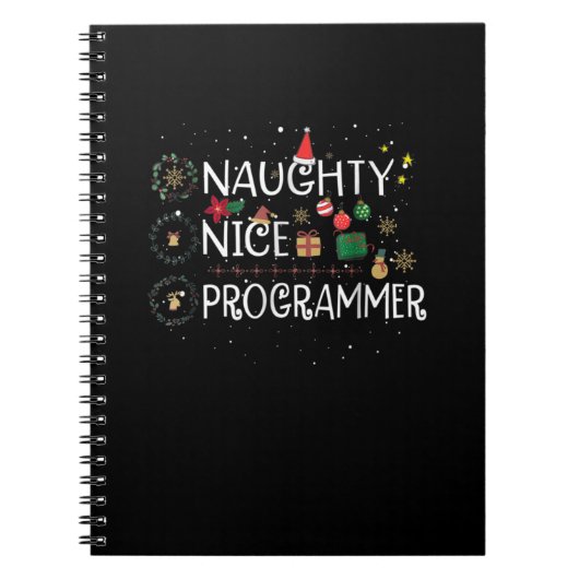 Frohe Weihnachten | Naughty Nice Programmer Notizblock (Vorderseite)