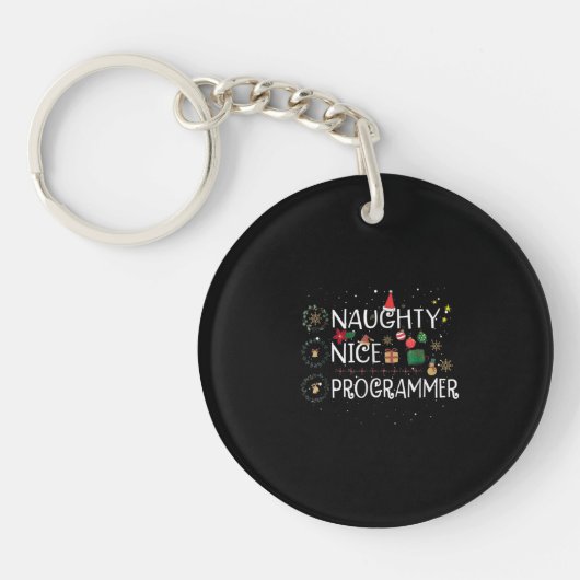 Frohe Weihnachten | Naughty Nice Programmer Schlüsselanhänger (Vorderseite)