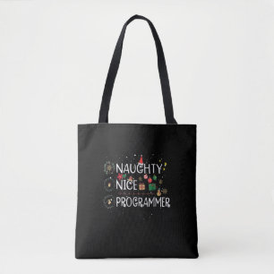 Frohe Weihnachten Naughty Nice Programmer Tasche