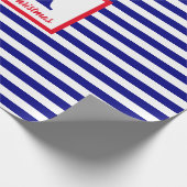 Frohe Weihnachten Nautical Monogram Red Blue White Geschenkpapier (Ecke)