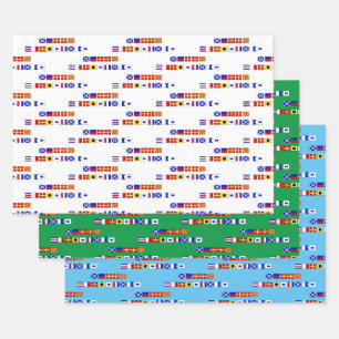 Frohe Weihnachten Nautical Signal Flag DIY BG Farb Geschenkpapier Set