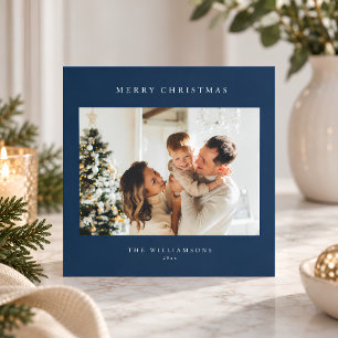 Frohe Weihnachten Navy Blau Quadrat Zwei Fotos Mod