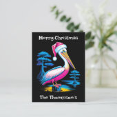 Frohe Weihnachten Neon Pelican (Stehend Vorderseite)