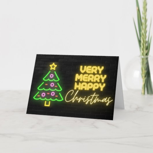 Frohe Weihnachten Neon Sign Black Brick (Vorderseite)