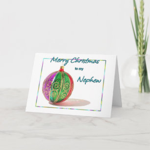 Frohe Weihnachten Nephew Multicolored Glass Ball C