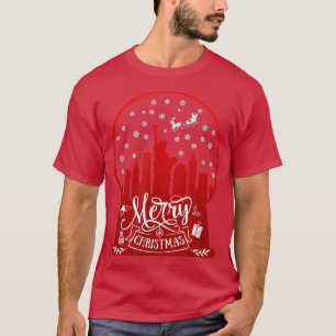 Frohe Weihnachten neue York Skyline in Schneeglobe T-Shirt