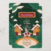 Frohe Weihnachten Neue Zuhause Cutout Card Einladung (Vorne/Hinten)