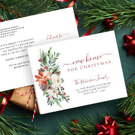 Frohe Weihnachten neue Zuhause-Feiertage in Bewegu Ankündigungspostkarte