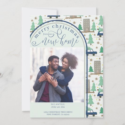 Frohe Weihnachten Neue Zuhause Foto Auto und Wohnu Ankündigung (Vorderseite)