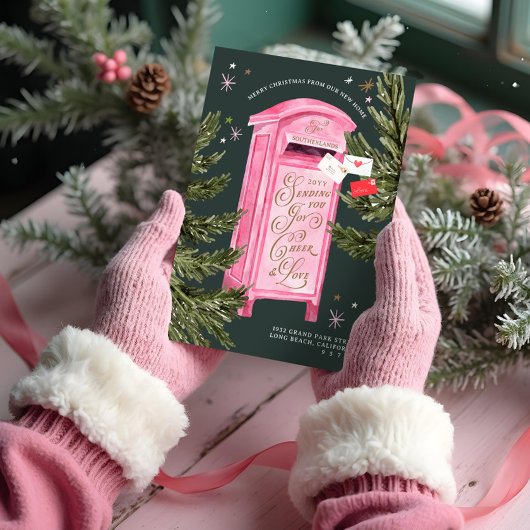 Frohe Weihnachten Neue Zuhause Fun Vintag Pink Mai