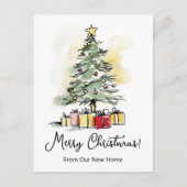 Frohe Weihnachten Neue Zuhause Moderne Weihnachtsb Ankündigungspostkarte