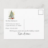 Frohe Weihnachten Neue Zuhause Moderne Weihnachtsb Ankündigungspostkarte (Rückseite)