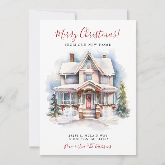 Frohe Weihnachten neue Zuhause Moving Ankündigung (Vorderseite)