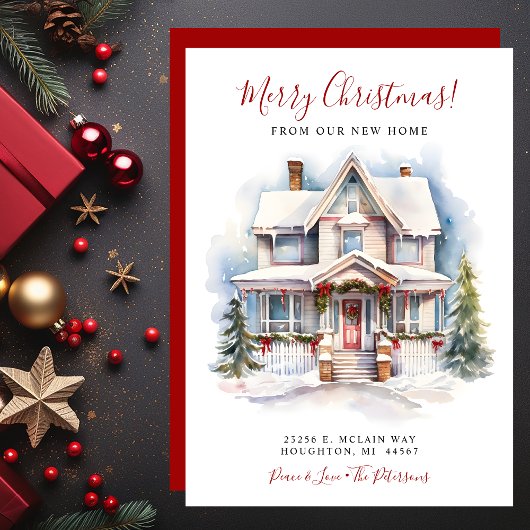 Frohe Weihnachten neue Zuhause Moving Ankündigung