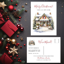 Frohe Weihnachten neue Zuhause Moving Ankündigungspostkarte
