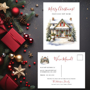 Frohe Weihnachten neue Zuhause Moving Ankündigungspostkarte
