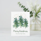 Frohe Weihnachten Neue Zuhause Pine Trees Ankündigung (Stehend Vorderseite)
