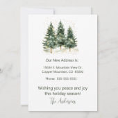 Frohe Weihnachten Neue Zuhause Pine Trees Ankündigung (Rückseite)