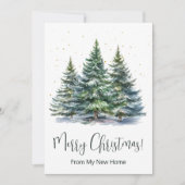 Frohe Weihnachten Neue Zuhause Pine Trees Ankündigung (Vorderseite)