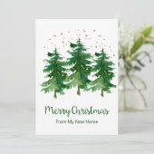 Frohe Weihnachten Neue Zuhause Pine Trees Ankündigung (Stehend Vorderseite)