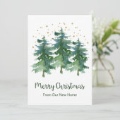 Frohe Weihnachten Neue Zuhause Pine Trees Ankündigung (Stehend Vorderseite)