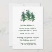 Frohe Weihnachten Neue Zuhause Pine Trees Ankündigung (Rückseite)