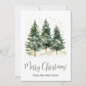 Frohe Weihnachten Neue Zuhause Pine Trees Ankündigung (Vorderseite)