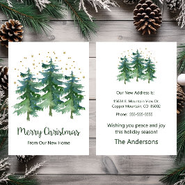 Frohe Weihnachten Neue Zuhause Pine Trees Ankündigung