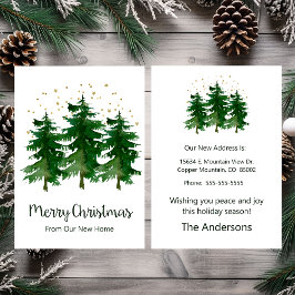 Frohe Weihnachten Neue Zuhause Pine Trees Ankündigung