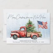 Frohe Weihnachten Neue Zuhause Vintag Red Truck Mo (Vorderseite)