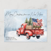 Frohe Weihnachten Neue Zuhause Vintag Red Truck Mo (Vorderseite)