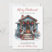 Frohe Weihnachten Neue Zuhause-Vordertür bewegen Ankündigung (Vorderseite)