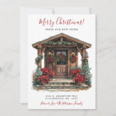 Frohe Weihnachten Neue Zuhause-Vordertür bewegen Ankündigung (Vorderseite)