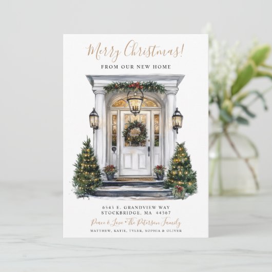 Frohe Weihnachten Neue Zuhause-Vordertür bewegen Ankündigung (Stehend Vorderseite)