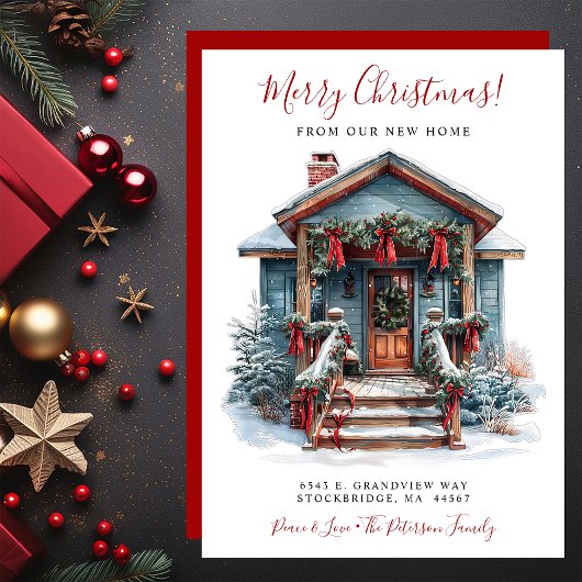 Frohe Weihnachten Neue Zuhause-Vordertür bewegen Ankündigung