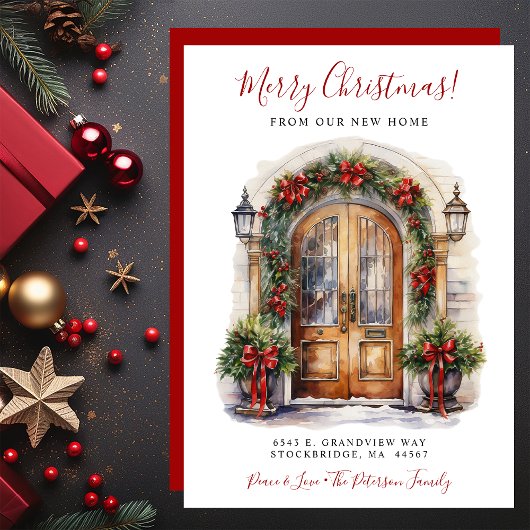 Frohe Weihnachten Neue Zuhause-Vordertür bewegen Ankündigung