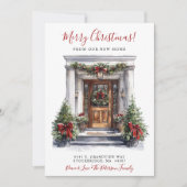 Frohe Weihnachten Neue Zuhause-Vordertür bewegen Ankündigung (Vorderseite)