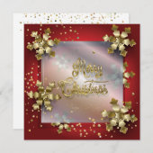 Frohe Weihnachten & Neues Jahr! 20XX Gold Luxus Einladung (Vorne/Hinten)